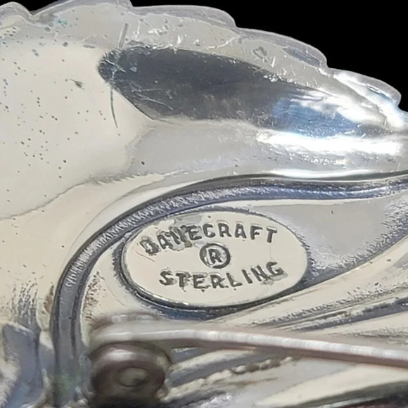 Vintage Signed Danecraft Sterling Silver 925 Leaf Brooch/Pin - Picture 7 of 7